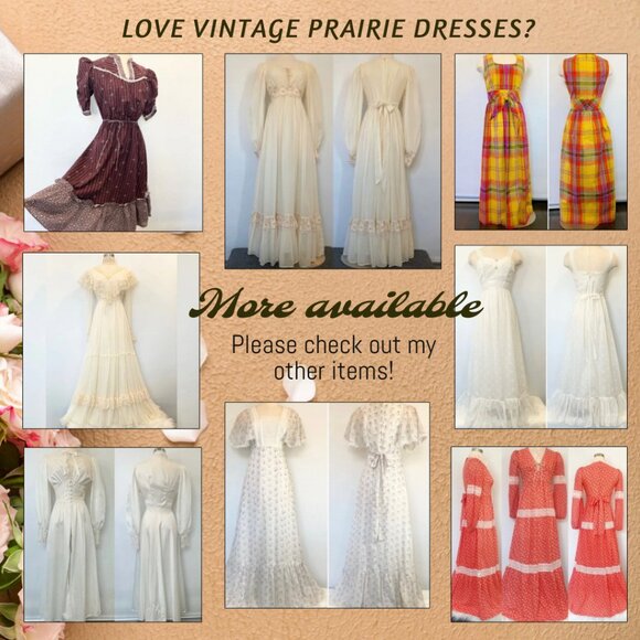 🌺SOLD🌺 Gunne Sax 70s 80s Prairie Corset Wedding Boho Maxi Gown Dress 11 - Picture 13 of 13